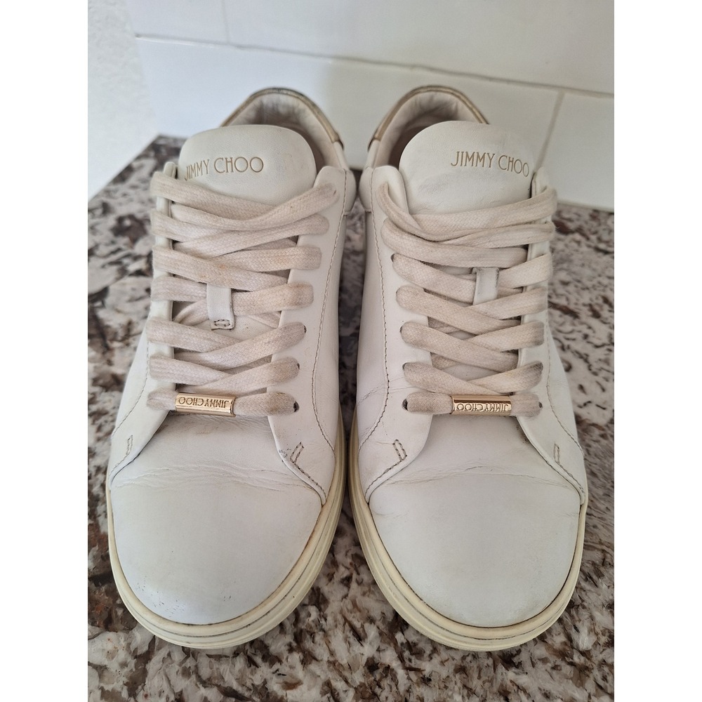 Jimmy Choo White leather Sneakers eu 38 us 8